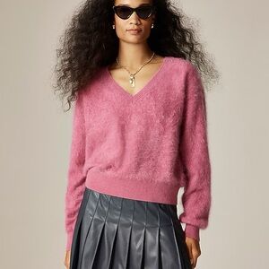 NWT J Crew Brushed Cashmere Sweater in Vintage Raspberry, Size M